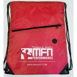 MFN Drawstring Bag w/ Ear Port & Zipper Pocket (Red)