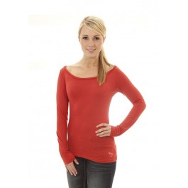 MFN Women's Boat-Neck Long Sleeve - Red