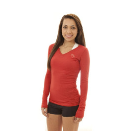 MFN Ladies V-Neck Long Sleeve - Red (Small Size: 0-2)