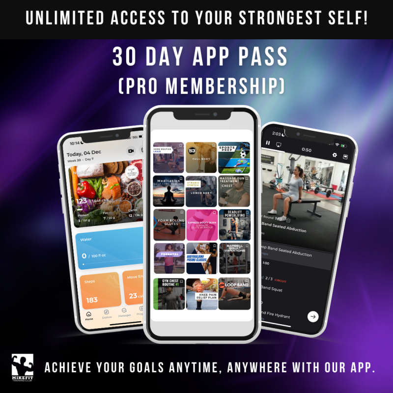 MikeFit App - 30 Day Pass (PRO) *Available only on mikefit.com 