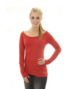 MFN Women's Boat-Neck Long Sleeve - Red