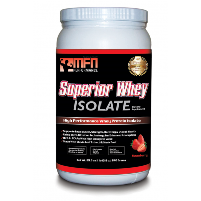 MFN 100% NATURAL WHEY PROTEIN ISOLATE (1.8 lbs / 25 Servings - Strawberry) 